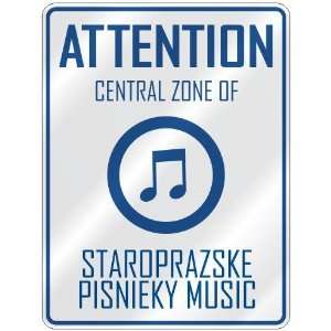 ATTENTION  CENTRAL ZONE OF STAROPRAZSKE PISNIEKY  PARKING SIGN MUSIC
