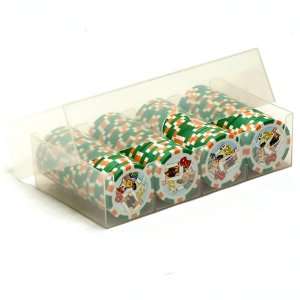  Three Tone Striped Chip/Dice/Card Chips (11.5g) 100 Green 