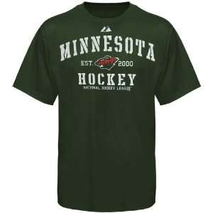 Majestic Minnesota Wild Green Ice Classic T shirt Sports 