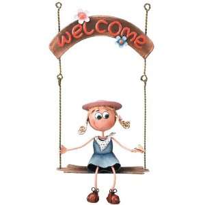  Welcome   Swinging Girl   Metal   Perfect for Your Porch 