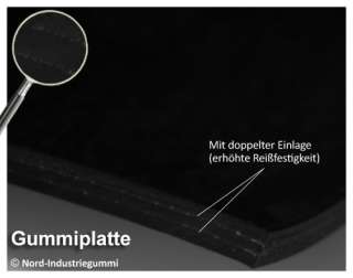 1m² Gummiplatte 1,20m x 0,83m, Stärke 10mm, 2 Einlagen  