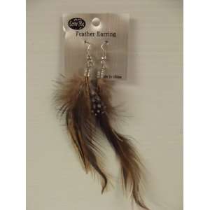  Brown Feather Earrings 