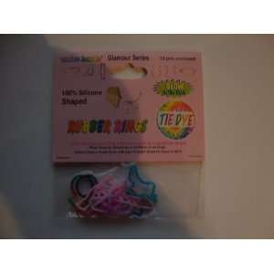 com Tie Dye Glow in the Dark Glamour Series Shaped Mini Rings Rubber 