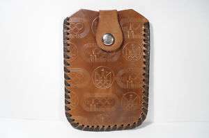 VINTAGE RUSSIAN MENS LEATHER WALLETS KEY HOLDER OLYMPIC GAME MOSCOW 