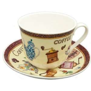   Roy Kirkham Coffee Jumbo Breakfast Cup & Saucer Set