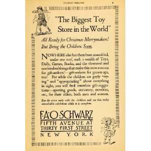 1917 Ad F. A. O. Schwarz Store Toy Games Books Gift   Original Print 