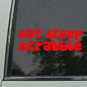  EAT SLEEP Scrabble Red Decal Car Truck Window Red Sticker 