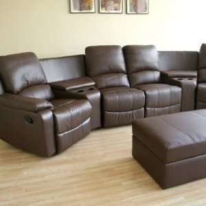 Baxton Studios Fox Theater Seating Sectional in Brown by Wholesale 