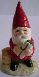 English Gnome w/ Christimas Gift Figurine Lefton 1970s  