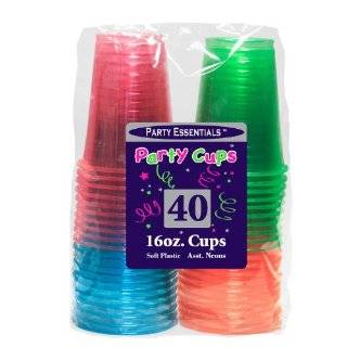 Neon 16 oz. Soft Plastic Cups Party Accessory