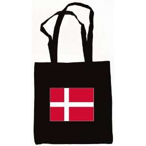 Denmark Flag Tote Bag Black