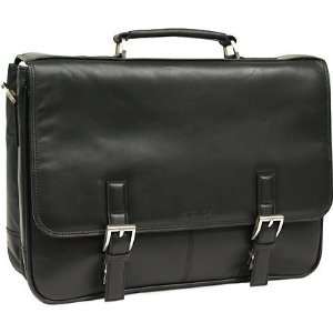 Kenneth Cole 5 Black Leather Laptop Case Travel Bag  