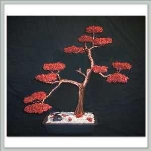  Wire Bonsai Tree by Dale Bartlett   Small Copper and Red 