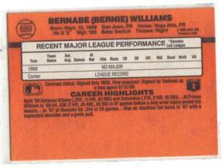 1990 Donruss Bernie Williams #689  