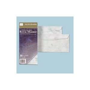 Royal Marble Envelopes, Recycled, #10 Size, 24 lb., Blue Marble, 50 