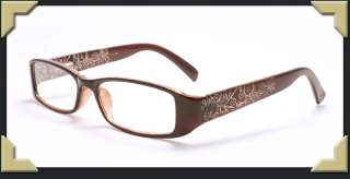 Womens Decorative Reading Glasses Brown Spring Hinge Very Cute Thick 