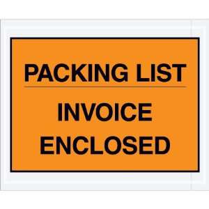  4 1/2 x 5 1/2 Orange Packing List/Invoice Enclosed 