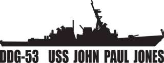DDG 53 USS John Paul Jones Destroyer Vinyl Sticker  