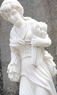 Italian Marble Hand Carved Maiden Garden Statue  