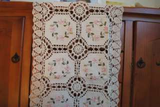 Crochet Lace Silk Embroidery Cotton Table Runner Octo  
