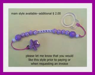 personalized custom pacifier clip holders 4 BOYS & GIRL  