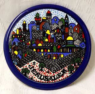 Jerusalem Artistic Small Ceramic Plate with Armenian Design