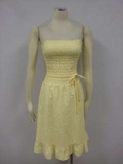   Shelli Segal  $195 Sun Yellow Smocked Feminine Dress 4  