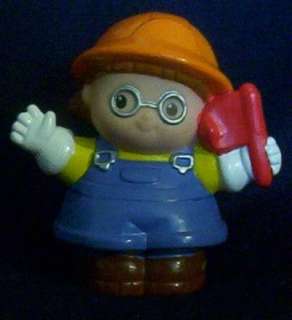 Fisher Price Little People fp girl glasses hat flag red  