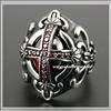 Goth Big Red Ruby Cross 316L Stainless Steel Gothi