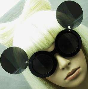  Round Retro Womens Pop Star Diva Flip Up Mouse Ear Sunglasses Glasses