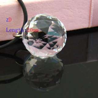 c9674 Sparking Clear Sphere Faceted Bead Crystal Glass Pendant 