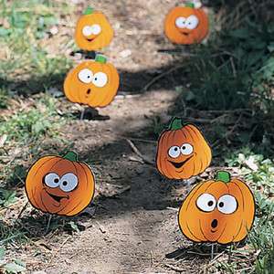 Jack O Lantern Pumpkin Path Markers Halloween Decor  