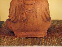 12in Handcarved Wood Bali Buddha Meditative  