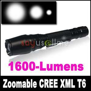   XML XM L T6 LED Zoomable Zoom Adjustable Focus Flashlight Torch Lamp