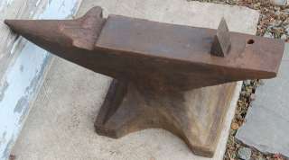 Vintage Signed Trenton Blacksmith Anvil with Hardie Tool 163 Lbs   25 