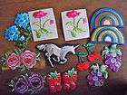 15 Flowers, Rainbows, Fruit and Unicorn Patches   Brand New