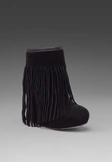   Veleta Fringe Wedge Boot in Black 