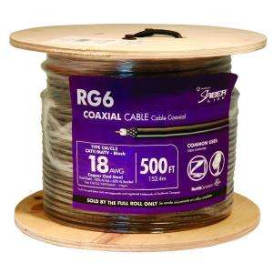 Southwire 500 ft. RG6 18 AWG Coaxial Black Cable 56918245 at The Home 