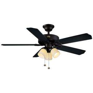 Hampton Bay 52 in. Colby Matte Black Indoor Ceiling Fan 46737 at The 