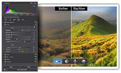 PhotoDirector bietet hochmoderene Justage Hilfsmittel, die Fotos 