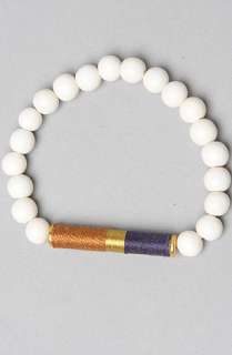 Adesso The White Amitola Wood Bracelet in Navy Tan  Karmaloop 