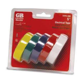 Gardner Bender 1/2 in. x 20 ft. Colored Electrical Tape (5 Pack) GTPC 