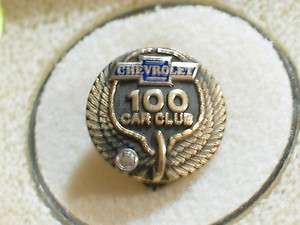   100 Club Pin Badge 10K Gold 1 Diamonds (nice size diamond)  