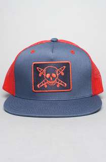 Fourstar Clothing The Pirate Mesh Snapback Hat in Navy Red  Karmaloop 