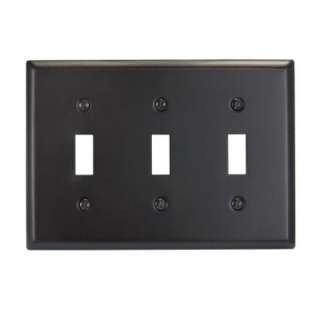 Amerelle Madison 3 Gang Venetian Bronze Toggle Wall Plate 75TTTVB at 