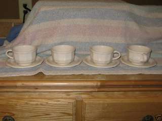 Pfaltzgraff White Ceramic Coffee Cups & Saucers  USA  