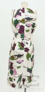   New York White & Purple Silk Floral Sleeveless Shift Dress Size 42/8