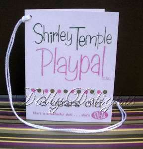 Ideal SHIRLEY TEMPLE PLAYPAL Wrist Hang Tag  