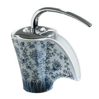 KOHLER Vas Single Control Ceramic Faucet in White With Imperial Blue 