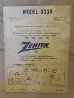   Zenith Model X334 Wood Table Top AM FM Tube Long Distance Radio  